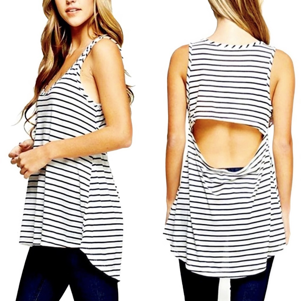 Hi-Low Open Back Tank Top